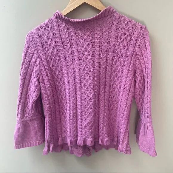 J jill ruffled front bell sleeves cardigan.  Size XS/p - Picture 5 of 7